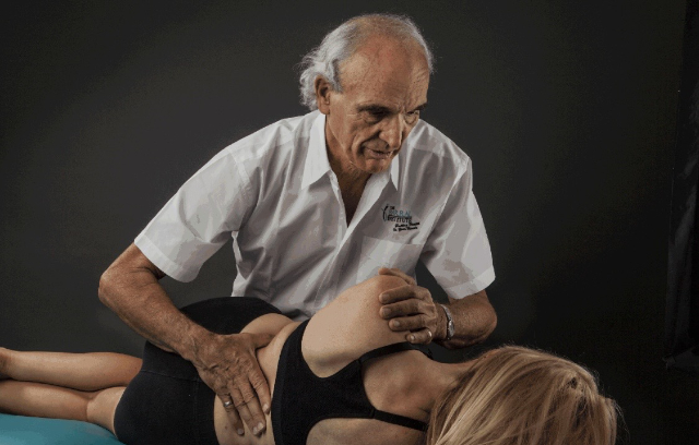 Visceral Manipulation founder Jean-Pierre Barral performing a kidney release.